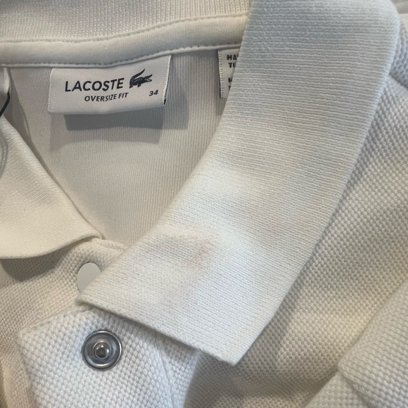 LACOSTE WOMEN'S COTTON PIQUÉ OVERSIZED POLO - Picture 4 of 10